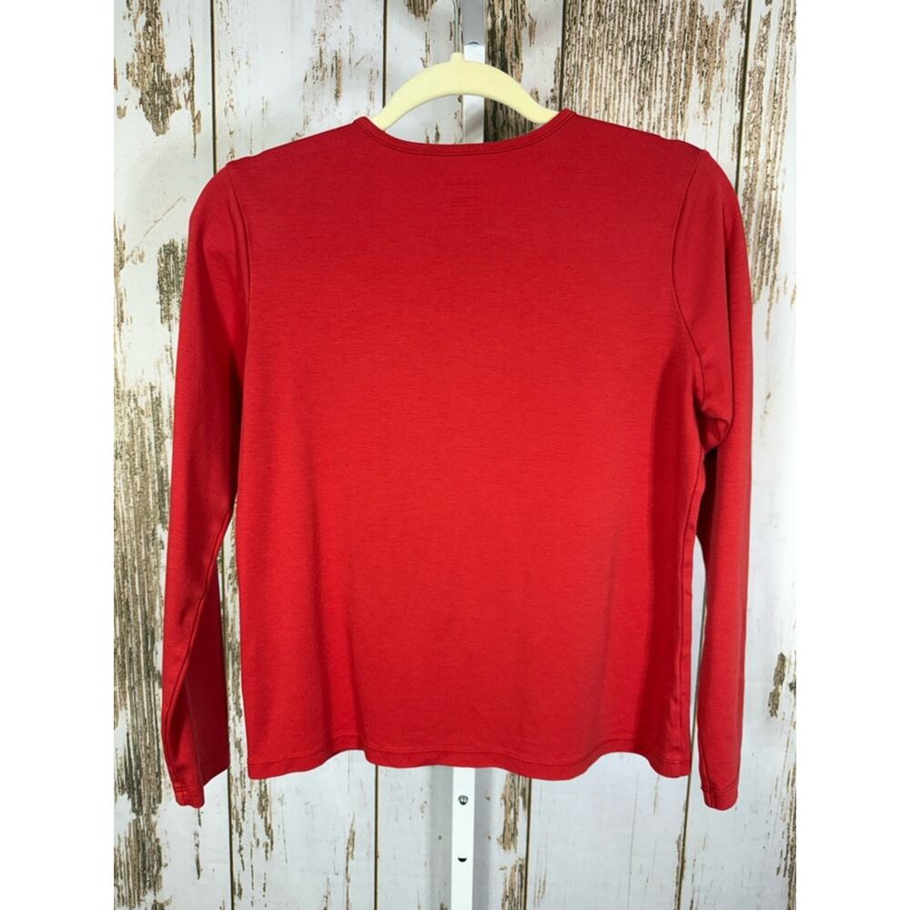 L.L. Bean Women's Bright Red Long-Sleeve Crewneck Tee. Size Small Regular. - Picture 3 of 3
